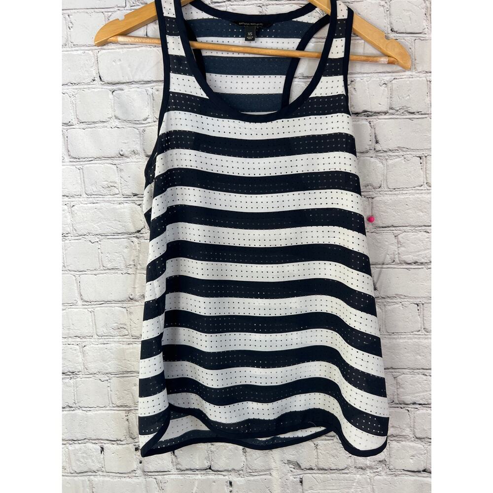 Banana Republic Stripe Tank Top Navy & White Women's SZ XS